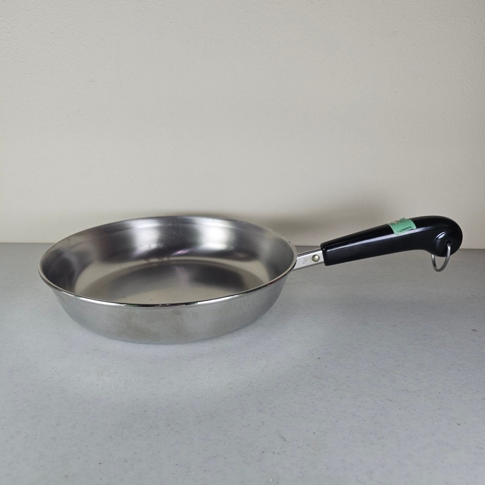 Vintage Revere‎ Ware Stainless Steel 9 Inch -81 Frying Skillet Pan